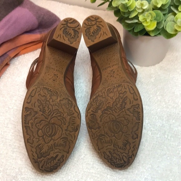 Josef Seibel Brown Leather Strappy Cutout Booties Size 9 Stacked Heel - Picture 10 of 12